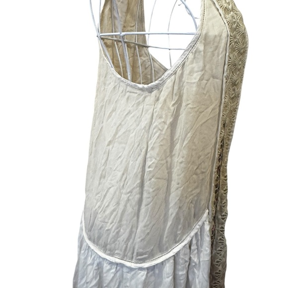 NWOT Free People Embroidered Floral Sequence Maxi Boho Dress Cream Tan White 0 - Picture 6 of 12